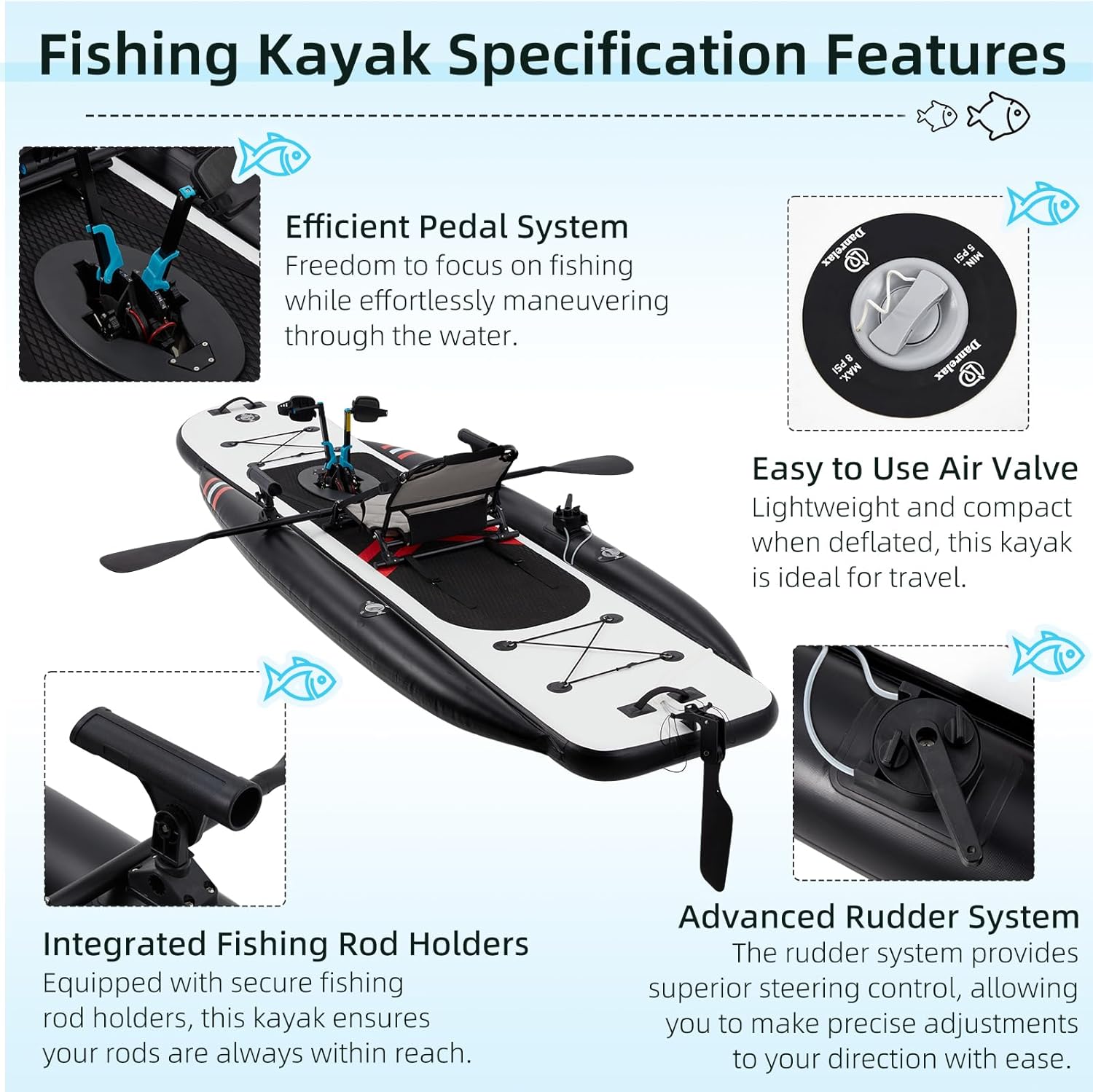 12ft Premium PVC Inflatable Fi - Fishing Kayak Seat review and price