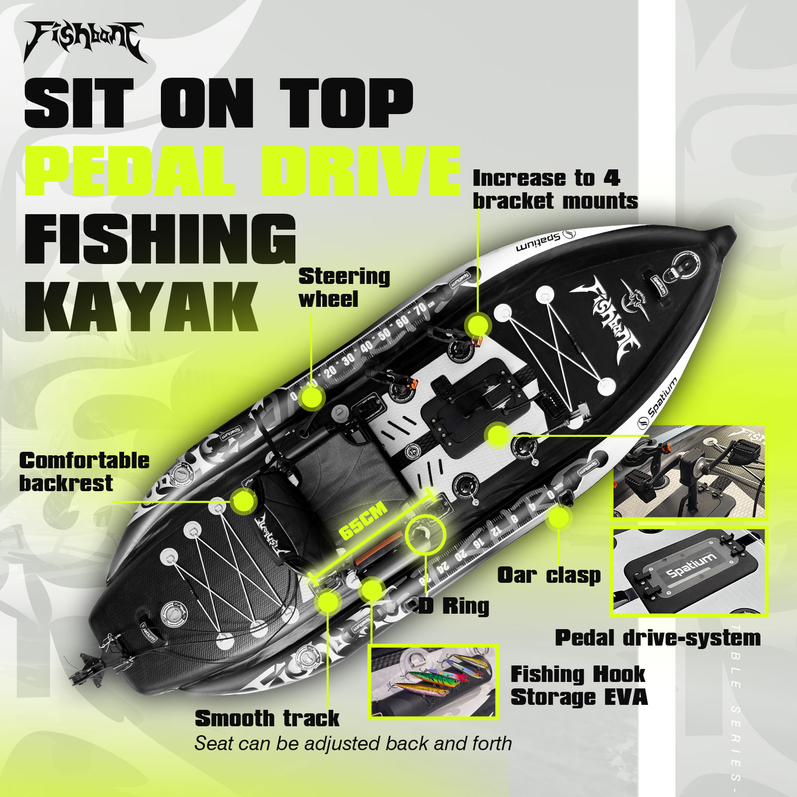 Spatium Fishing Kayak Boat Ped - Fishing Kayak Sit In review and price