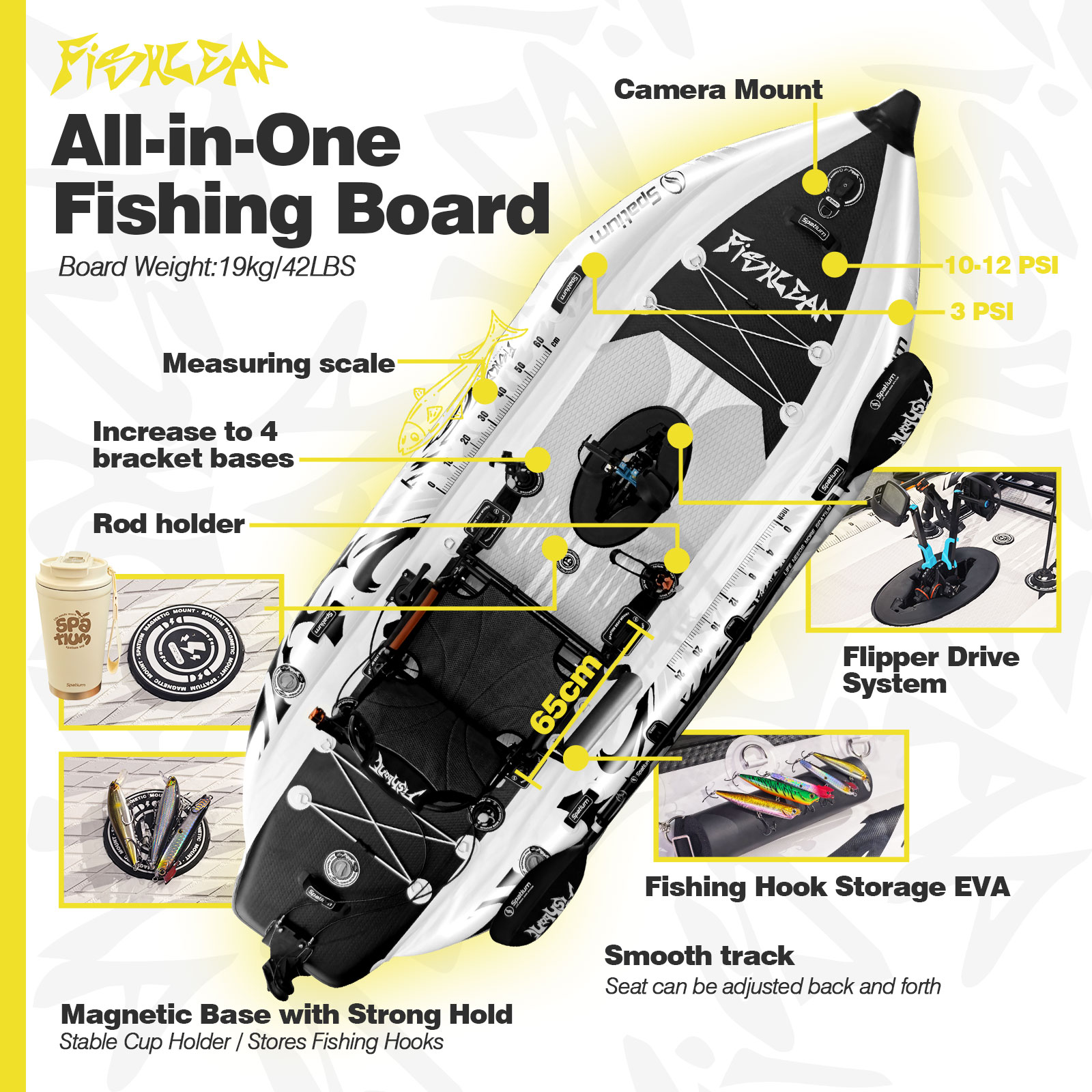 Spatium 11.5ft Flipper Pedal D - Fishing Kayak Seat review and price
