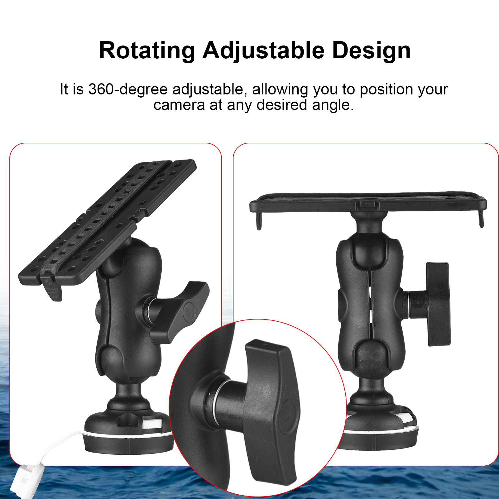 Fish Finder Mount with Rectang - Fishing Kayak Fish Finder Mount review and price